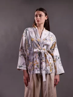 Hand Embroidery Highlight Printed Jacket with Trousers