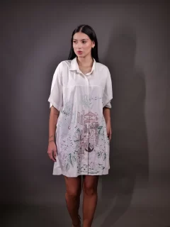 Kantha Embroidery and Aari thread hand work on Giza cotton Dress