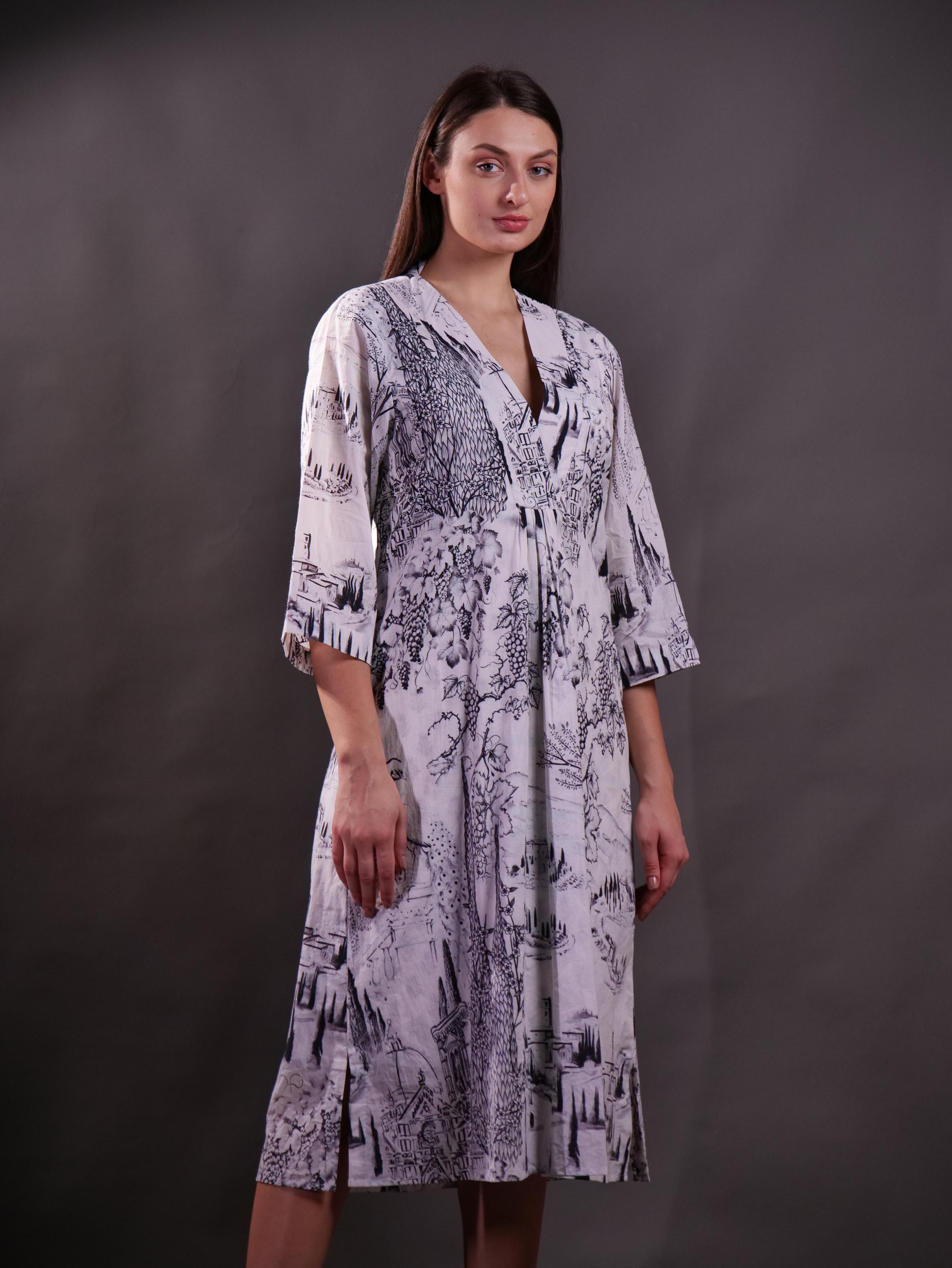 Kantha Hand embroidery highlight Printed Dress